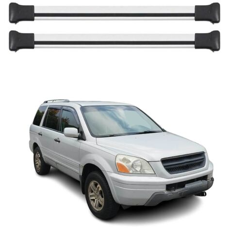 OMAC Barres de toit en aluminium pour Honda Pilot I 2003-2008 – TÜV / DIN 75302:2019 – Charge max 75 kg – 2 barres Argent (1/4)