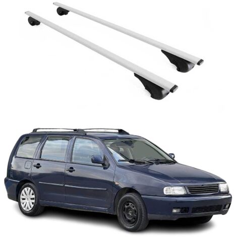 OMAC Barres de toit pour VW Polo mk3 Variant 1994-2002 – TÜV / DIN 75302:2019 – Antivol inclus – Charge max 75 kg – 2 barres Argent (1/4)