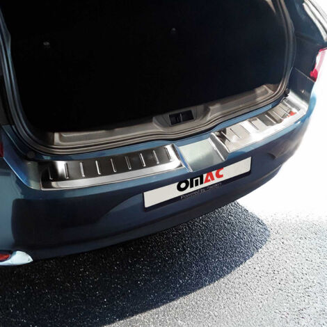 Protection Seuil de Pare-Chocs arrière - Compatible avec Renault Megane 2015-2020 - Couverture de Seuil de Coffre - Bande Seuil de Chargement - Style élégant - en Acier INOX Chromé