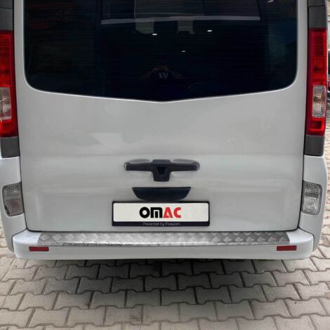 OMAC Protection Seuil de Pare-chocs Arriére Compatible avec Opel Vivaro A 2001-2014 Aluminium Gris (1/5)