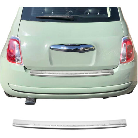 Protection Seuil de Pare-Chocs arrière - Compatible avec Fiat 500 500C HB 2007-2015 - Couverture de Seuil de Coffre - Bande Seuil de Chargement - Style élégant - en Acier INOX Chromé Brossé (1/5)
