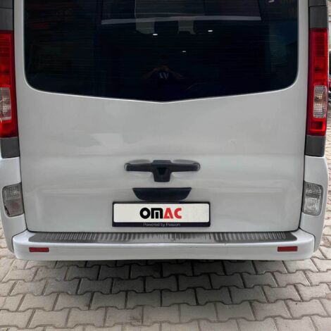 OMAC Protection Seuil de Pare-chocs Arriére Compatible avec Nissan Primastar 2001-2014 acier inox Foncé