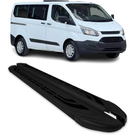 Marchepieds Latéraux pour Ford Transit Custom 2012-2022 Aluminium Noir L1 Court