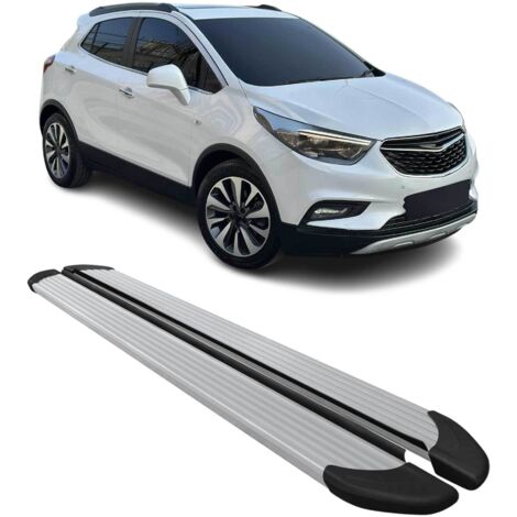 Marchepieds Latéraux pédale Compatible avec Opel Mokka 2012-2019 Aluminium Argent 2Pcs