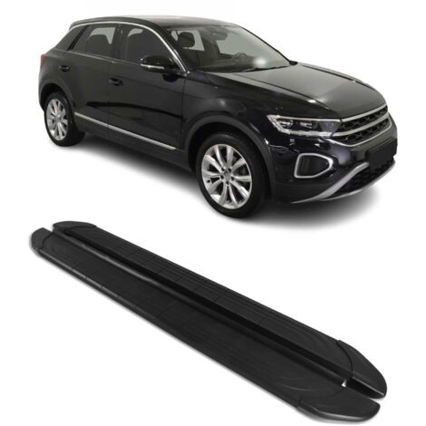 Marchepieds Latéraux Pédale pour Volkswagen T-Roc 2017-2025 Alu Noir 2 pièces