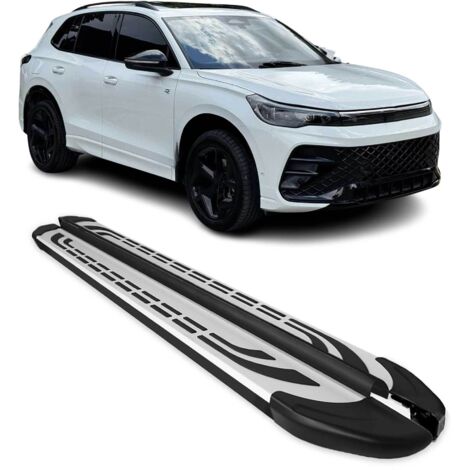 Marchepieds latéraux pédale pour VW Tiguan mk3 2024-2026 Aluminium Gris Noir