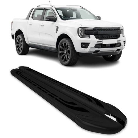 Marchepieds Latéraux Pédale pour Ford Ranger T6 2022-2025 DoubleCab Noir Alu 2X