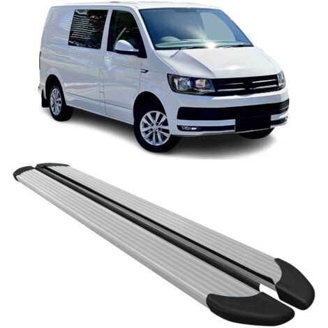 Marchepieds Latéraux pour VW T6 T6.1 Transporter 2015-2022 Alu Argent L1 Court