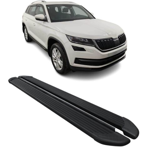 Marchepieds Latéraux pédale pour Skoda Kodiaq 2017-2023 Aluminium Noir 2Pcs