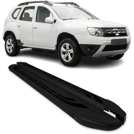 Marchepieds Latéraux pédale Compatible avec Dacia Duster 2010-2018 Aluminium Noir 2Pcs
