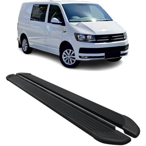 Marchepieds Latéraux pour VW T6 T6.1 Transporter 2015-24 Noir Aluminium L1 Court