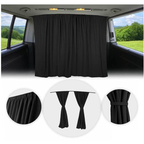 Rideaux De Séparation de Cabine pour Mercedes Sprinter H3 Noir Tissu (1/5)