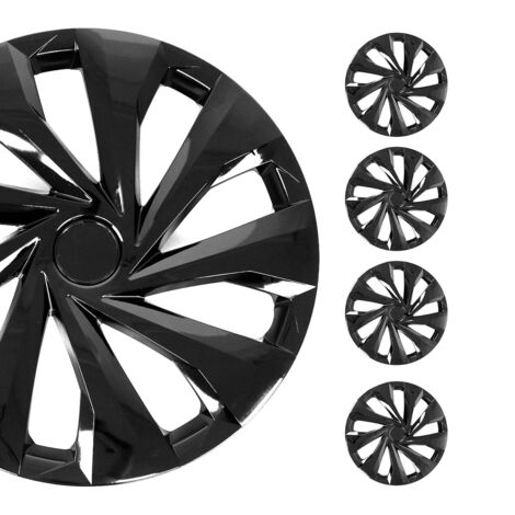 Enjoliveurs de roues pour Peugeot 15 pouces en ABS noir 4x