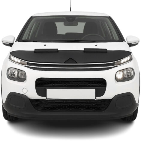 Protège Capot compatible avec Citroën C3 2016 à 2023, Bra de Capot Protection, Noir