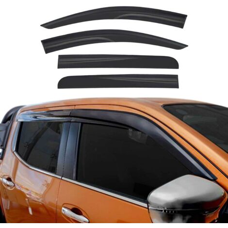 Déflecteurs De Vent Pluie d'air Compatible avec Fiat Fullback 2015-2020 4X Acrylique Noir (1/5)