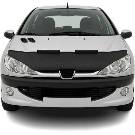Protège Capot compatible avec Peugeot 206 1998 à 2009, Bra de Capot Protection, Noir