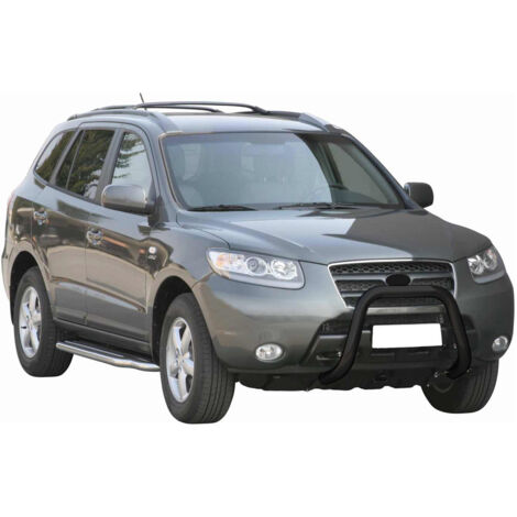 Pare-buffle Avant pour Hyundai Santa Fe 2006-2009 76 mm en Acier Noir
