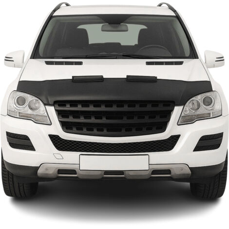 Protège Capot compatible avec Mercedes Classe Ml W164 2005 à 2011, Bra de Capot Protection, Noir (1/5)