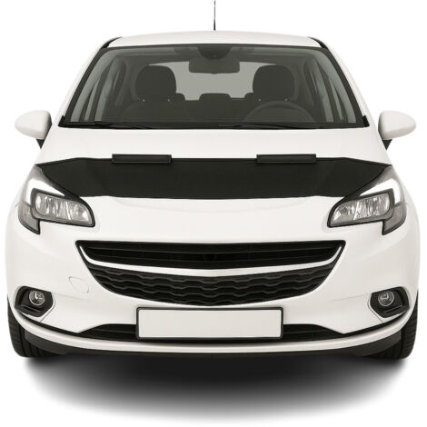 Protège Capot compatible avec Opel Corsa E 2015 à 2019, Bra de Capot Protection, Noir (1/5)