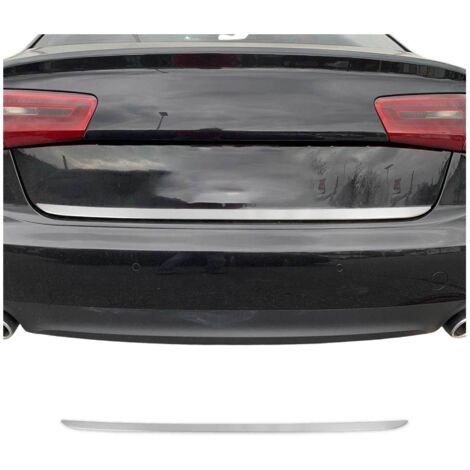 Garniture de hayon coffre pour Audi A6 C7 Berline 11-15 PRE FL acier inox Brossé (1/5)