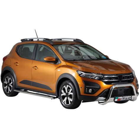 Pare-buffle Avant pour Dacia Sandero Stepway 2021-2026 63mm en Acier Inox Argent