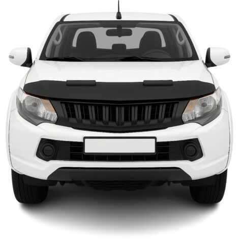 Protège Capot compatible avec Mitsubishi L200 2015 à 2023, Bra de Capot Protection, Noir (1/5)