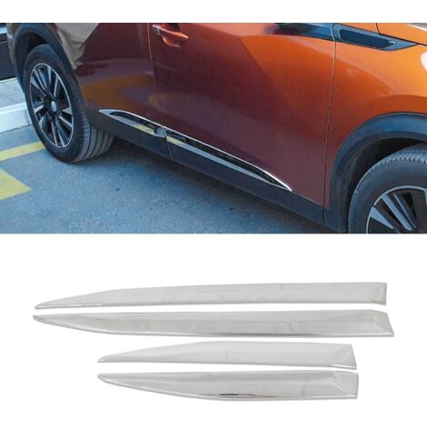 OMAC Garniture Baguette de Porte latérale pour Peugeot 2008 2019-2026 Acier INOX 4Pcs