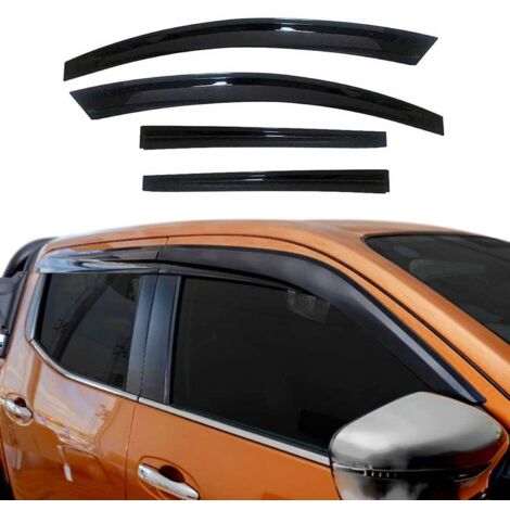 Déflecteurs de Vent Pluie d'air Compatible avec VW Amarok 2010-2020 en Acrylique Noir