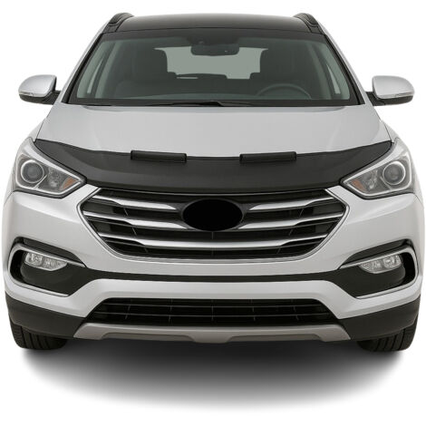 Protège Capot compatible avec Hyundai Santa Fe 2013 à 2018, Bra de Capot Protection, Noir (1/5)