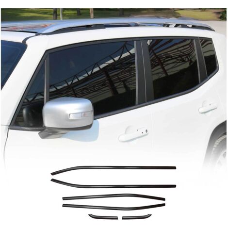 Garniture de Fenêtre pour Jeep Renegade SUV 2014-2024 Carbone Noir 6Pcs
