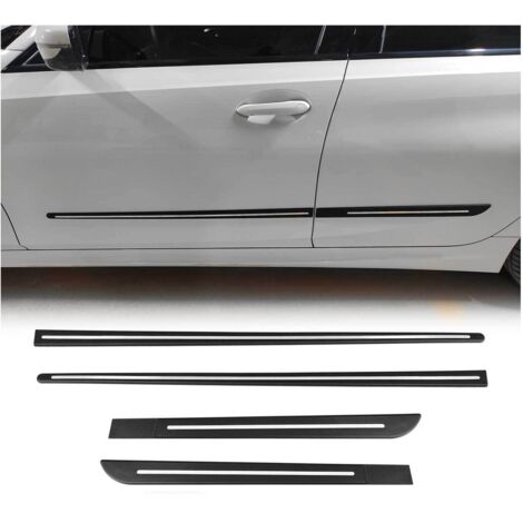 OMAC Garniture Baguette de Porte latérale Universal Mat Noir Chromé 4Pcs