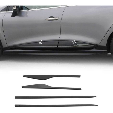 Garniture Baguette de porte latérale pour Renault Clio 2012-2019 inox Foncé 4Pcs