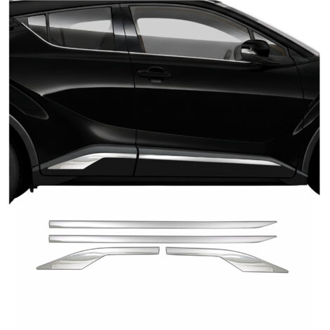 Baguette de porte latérale, baguettes de porte, baguette de protection de porte, compatible avec Toyota C-HR 2016-2023, chrome, 4x