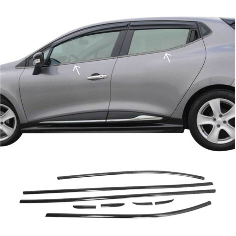 Garniture de Fenêtre pour Renault Clio HB 2012-2019 Acier Inox Foncé 8Pcs