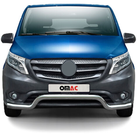 Pare-Buffle Avant Pour Mercedes Vito W447 2014-2026 Acier Inoxy Argent
