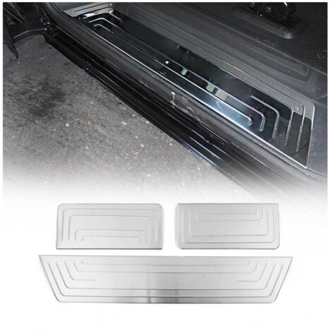 OMAC Couverture de Seuil de Porte Compatible avec VW T5 2003-2015 Acier INOX chromé Brossé 3 Pcs