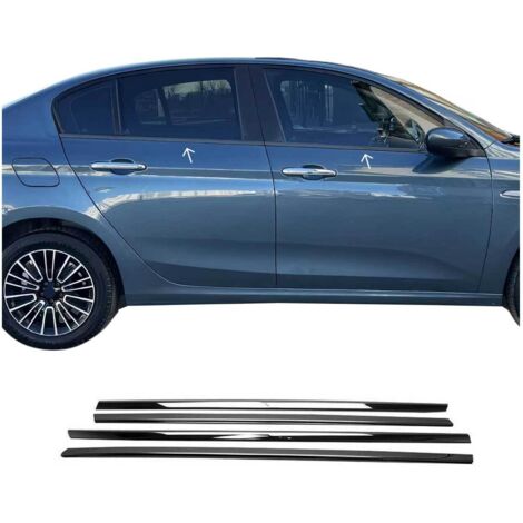 Garniture de Fenêtre pour Fiat Tipo 2015-2026 Berline Acier Inox Foncé 4Pcs (1/5)