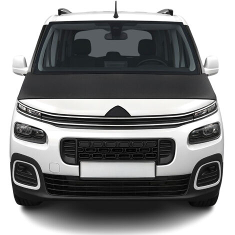 Protège Capot compatible avec Citroën Berlingo 2018 à 2021, Bra de Capot Protection, Noir (1/4)