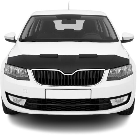 OMAC Protège Capot Compatible avec Skoda Octavia 2012-2020 Masque de Voiture Vinyle Noir (1/5)