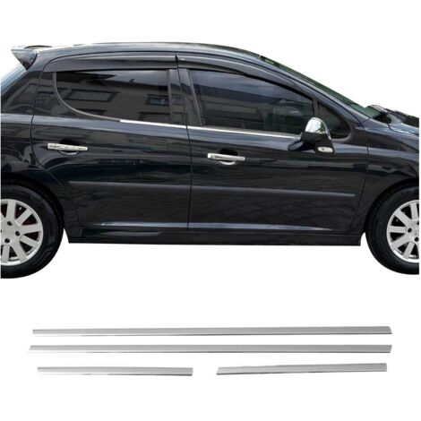 Garniture de Fenêtre pour Peugeot 207 HB 2006-2012 Acier Inox 4Pcs