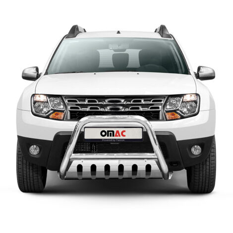 Pare-Buffle Avant Pour Dacia Duster 2013-2017 en Acier Inoxy Argent
