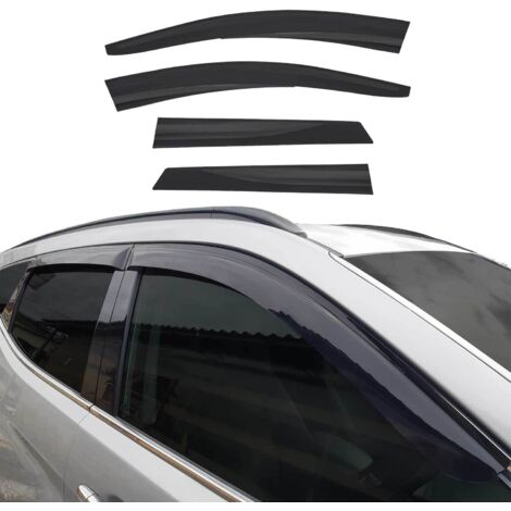 Déflecteurs de Vent Pluie d'air Compatible avec Dacia Duster 2018-2021 Acrylique Noir 4 Pcs
