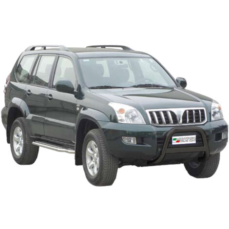 Pare-buffle Avant pour Toyota Land Cruiser KDJ120 2003-2008 63 mm en Acier Noir