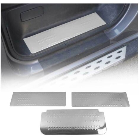 OMAC Couverture de Seuil de porte Compatible avec Renault Trafic II III 2001-2019 en acier inox chromé 3Pcs