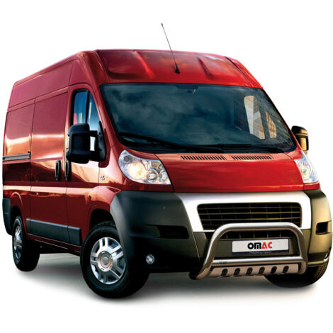 Pare-Buffle Avant Pour Fiat Ducato 2006-2016 en Acier Inox Argent