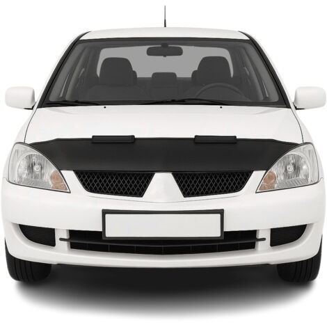 Protège Capot compatible avec Mitsubishi Lancer 2004 à 2007, Bra de Capot Protection, Noir (1/5)