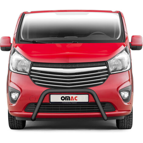 Pare-Buffle Avant Pour Opel Vivaro B 2014-2019 Acier Inoxydable Noir