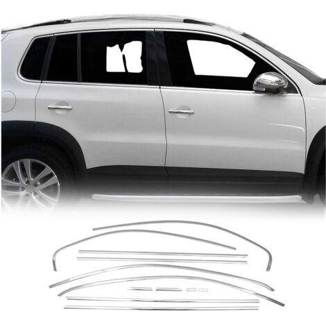 OMAC Garniture de Fenêtre pour VW Tiguan mk2 2016-2024 Acier INOX Brillant 10Pcs