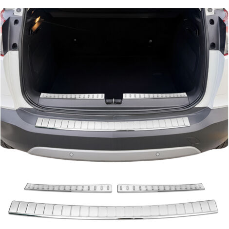 OMAC Kit Protection de Pare-Chocs arrière Compatible avec Opel Crossland X 2017-2021 Brillant inox 3Pcs (1/5)