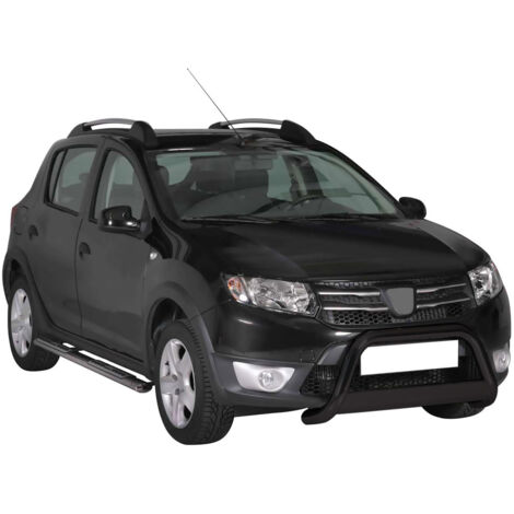 Pare-buffle Avant pour Dacia Sandero 2012-2016 63 mm en Acier Noir